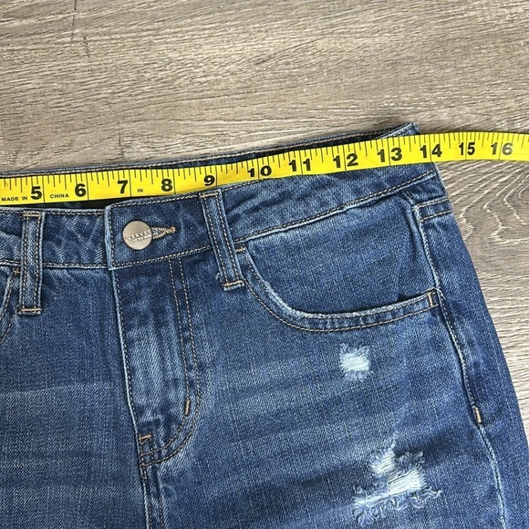 Vervet Women’s Distressed Mid-Rise Cropped Boyfriend Fit Jeans Blue Sz 24 - Picture 7 of 11